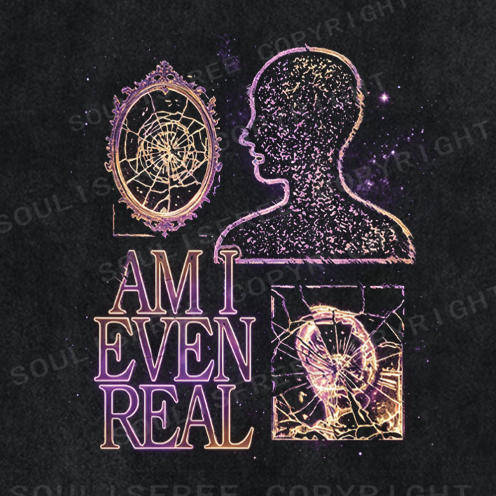 Soulisfree Am I Even Real Graphic Washed Tee