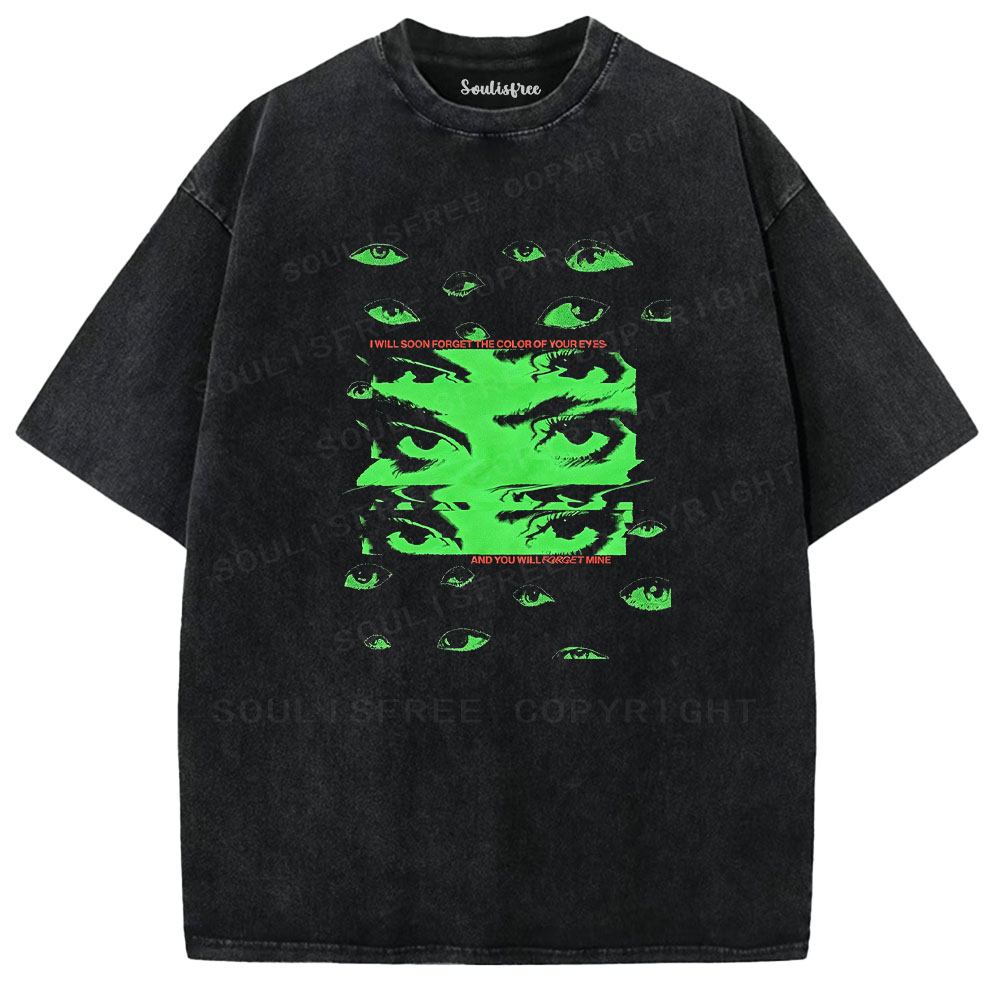 Soulisfree Forget Your Eyes Graphic Washed Tee