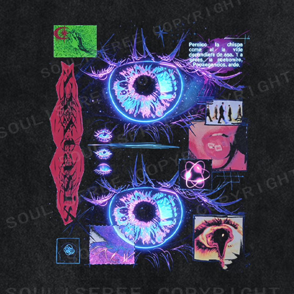 Soulisfree Psychedelic Eye Art Washed Tee