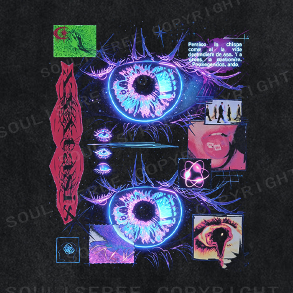 Soulisfree Psychedelic Eye Art Washed Tee