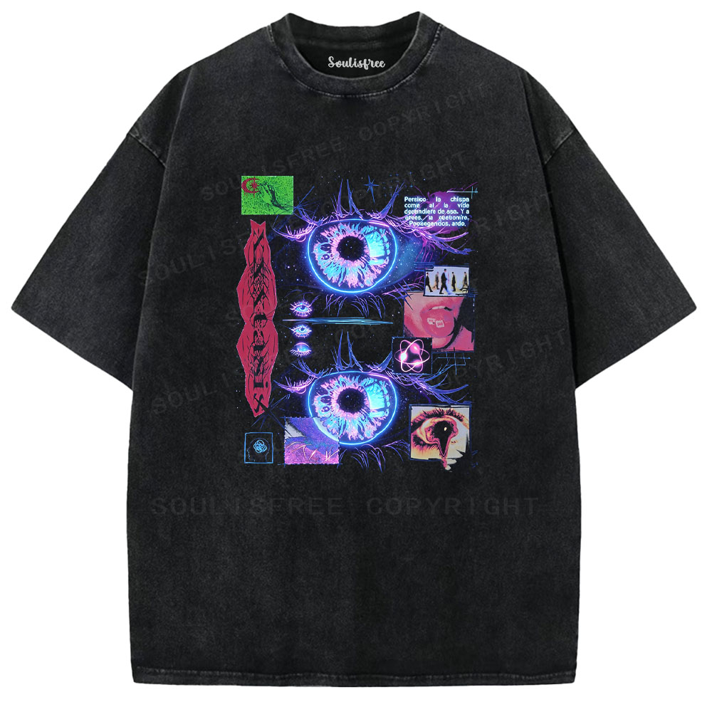 Soulisfree Psychedelic Eye Art Washed Tee