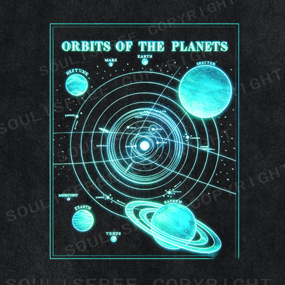 Soulisfree Solar System Blueprint Washed Tee