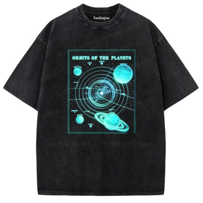 Soulisfree Solar System Blueprint Washed Tee