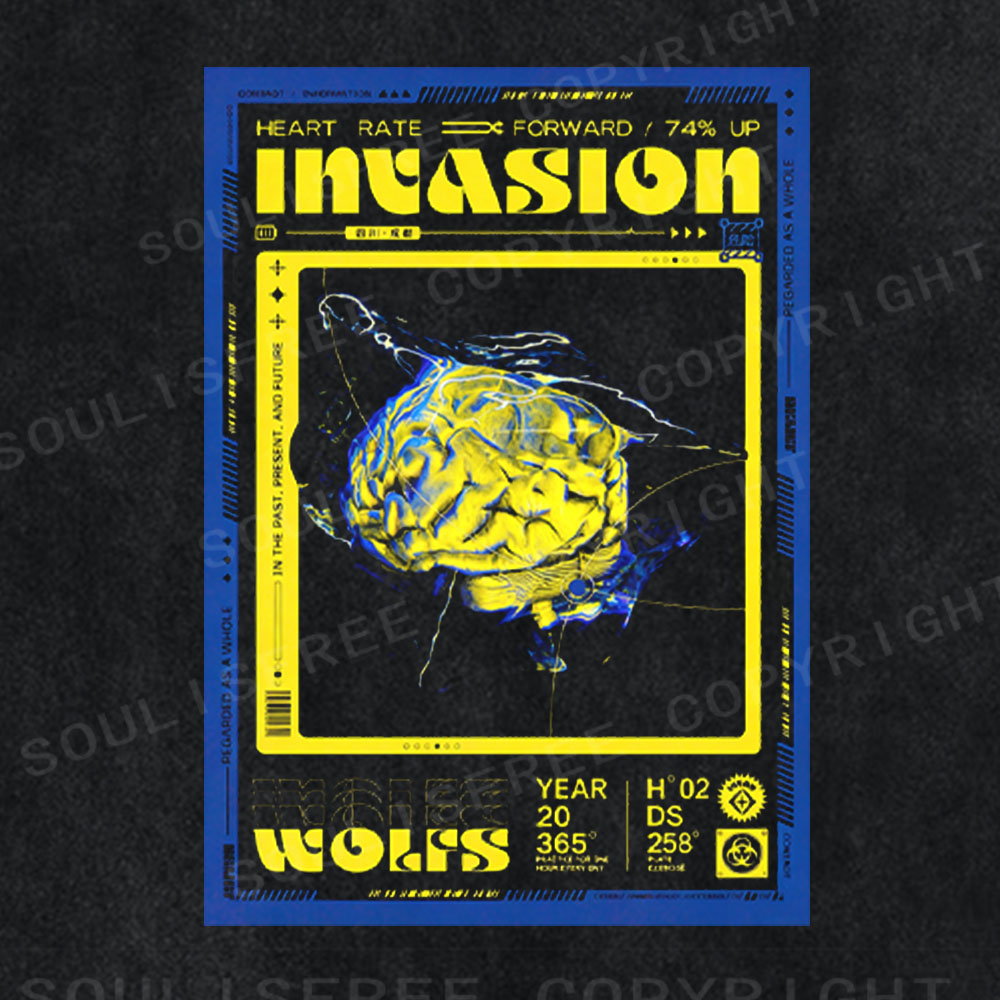 Soulisfree Digital Brain Invasion Washed Tee
