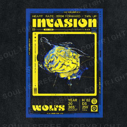 Soulisfree Digital Brain Invasion Washed Tee