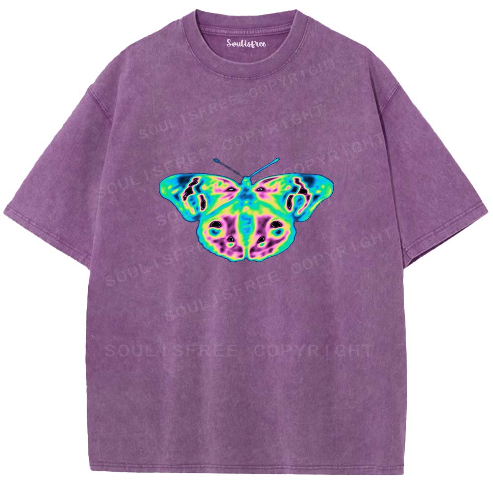 Soulisfree Acid Graphics Butterfly  Washed Tee