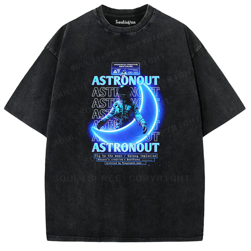 Soulisfree Fly to the Moon Washed Tee