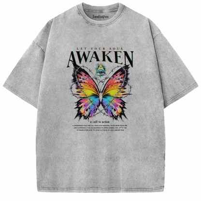 Soulisfree Awaken Your Soul Butterfly Washed Tee