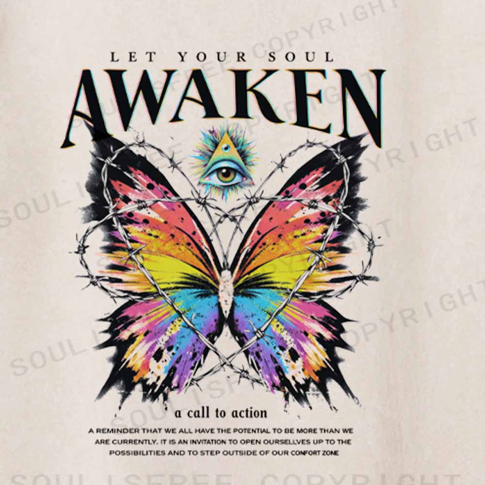 Soulisfree Awaken Your Soul Butterfly Washed Tee