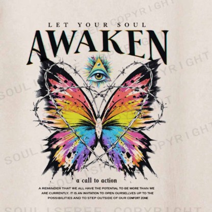 Soulisfree Awaken Your Soul Butterfly Washed Tee