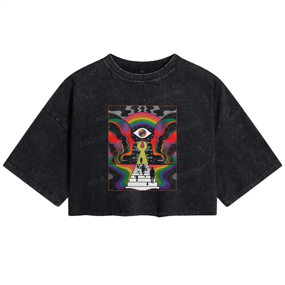 Step Into the Mind Washed Crop T-shirt
