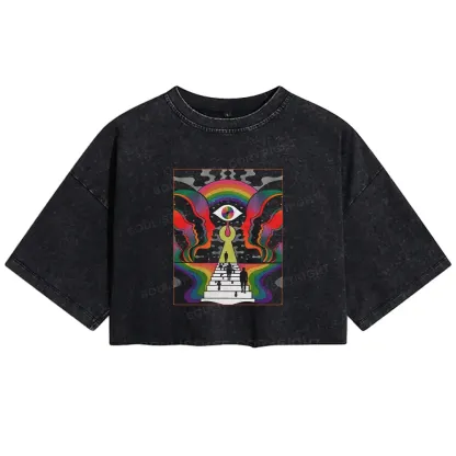 Step Into the Mind Washed Crop T-shirt