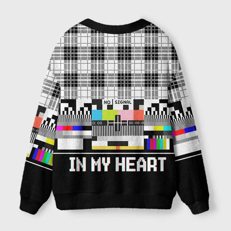 Soulisfree IN MY HEART Fuzzy Cardigan Sweater 