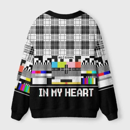 Soulisfree IN MY HEART Fuzzy Cardigan Sweater 
