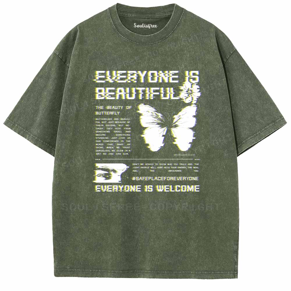 Soulisfree  EVERYONE IS BEAUTIFUL  Washed Tee