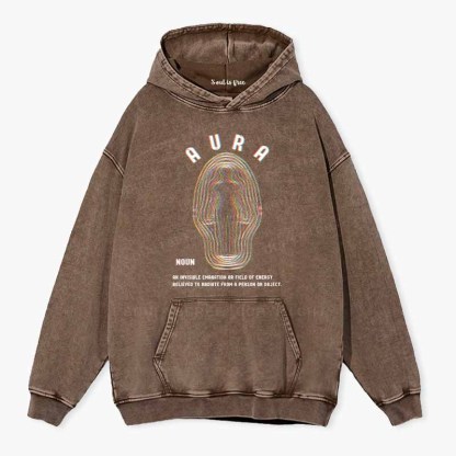 Soulisfree  Glitch Energy Aura Washed Hoodie