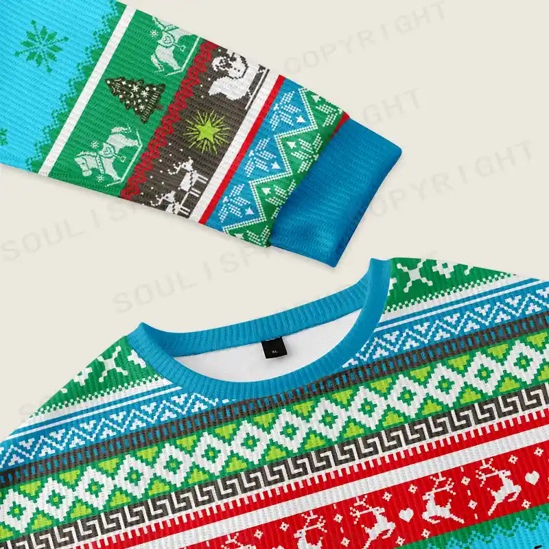 Everything Is Fine Ugly Christmas Knit Sweatshirt