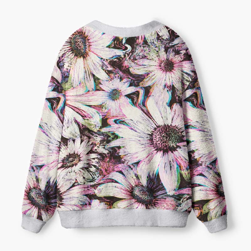 Soulisfree Bloom Through The Chaos Fuzzy Cardigan Sweater