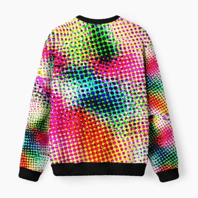 Soulisfree Psychedelic Color Rush Fuzzy Crewneck Sweater