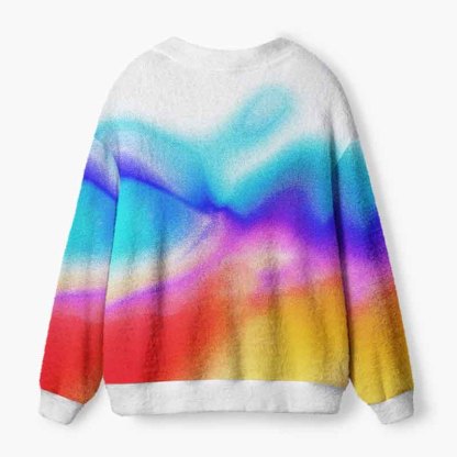 Soulisfree Infinite Waves Of Light Fuzzy Cardigan Sweater