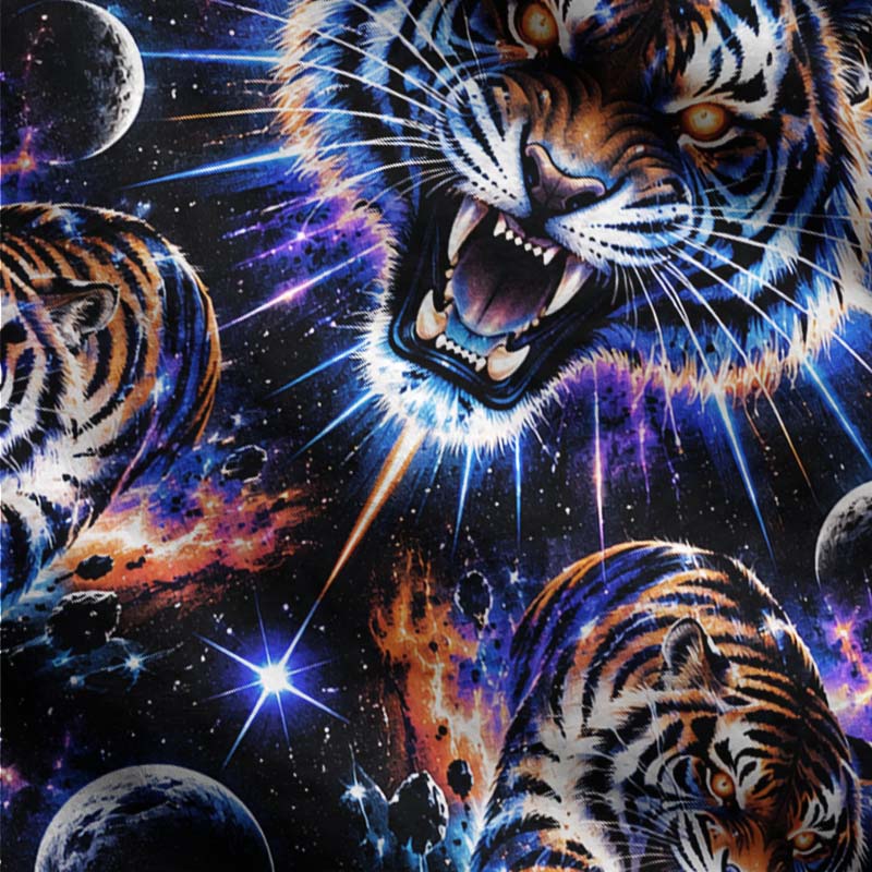 Soulisfree Cosmic Tiger Fuzzy Cardigan Sweater