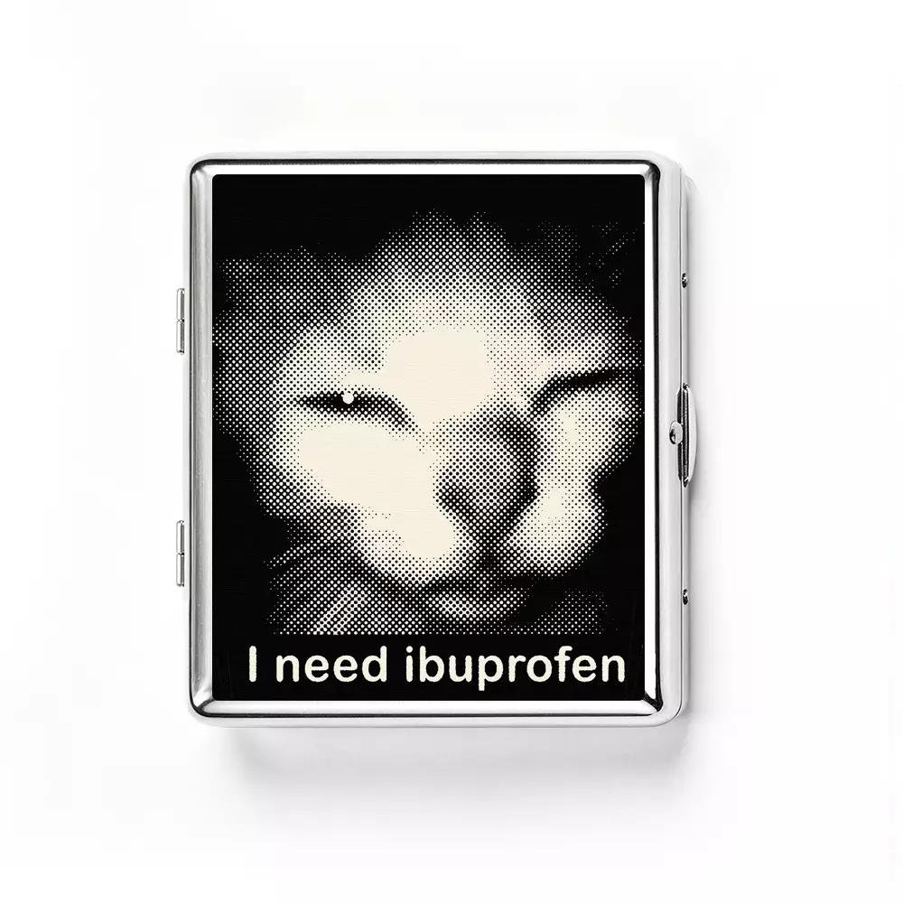 Soulisfree Tired Cat Humor Metal Pocket Case