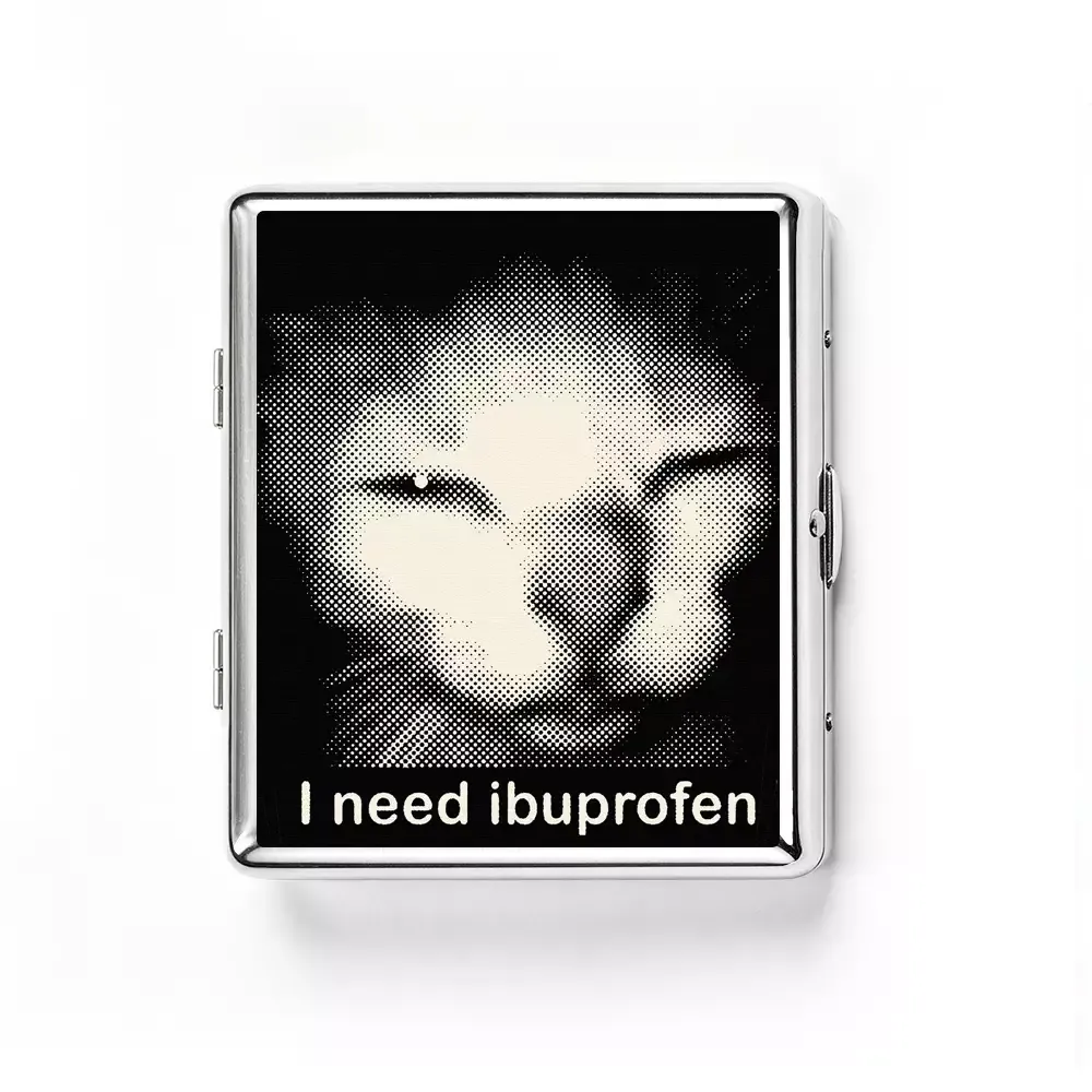Soulisfree Tired Cat Humor Metal Pocket Case