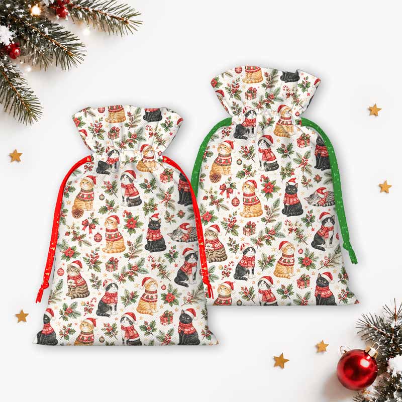 Soulisfree A Cat’s Christmas Tale Of Love Christmas Gift Pouch