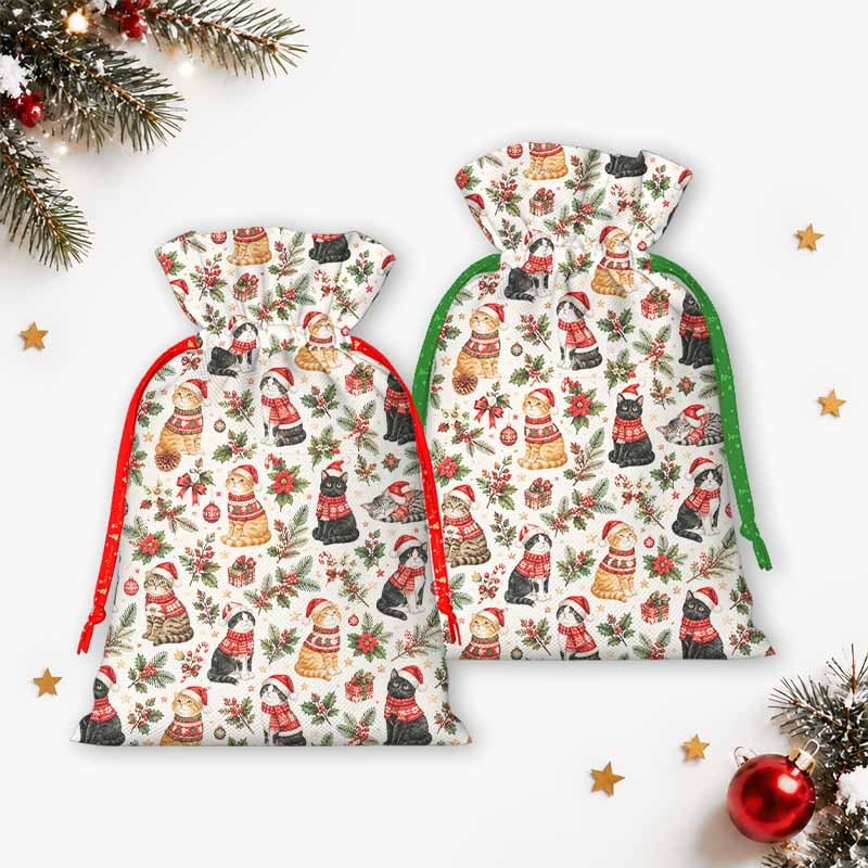 Soulisfree A Cat’s Christmas Tale Of Love Christmas Gift Pouch