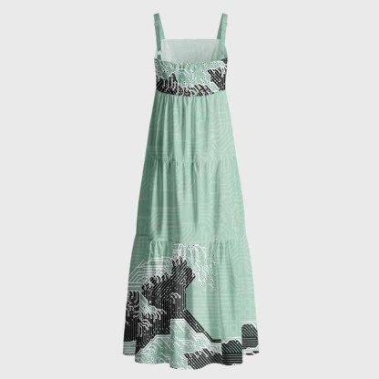 Soulisfree  Circuit Board Waves Boho Maxi Dress