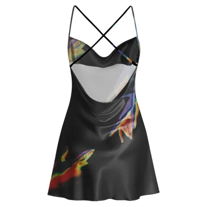 Soulisfree Lonely Love Cowl Neck Satin Mini Dress