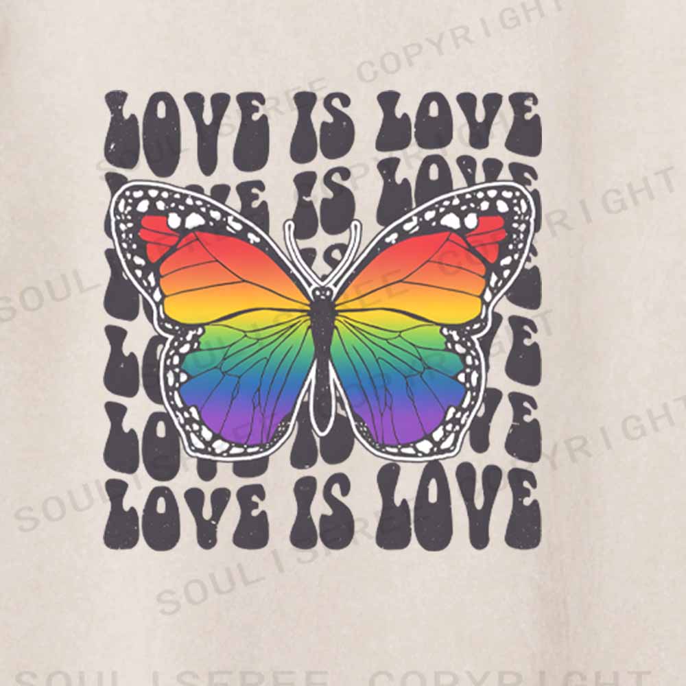 Soulisfree  LOVE IS LOVE Washed Tee