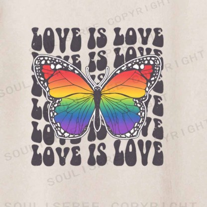 Soulisfree  LOVE IS LOVE Washed Tee