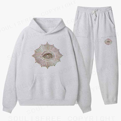 Soulisfree GLITCHED GAZE  Cotton Fleece Hoodie Set