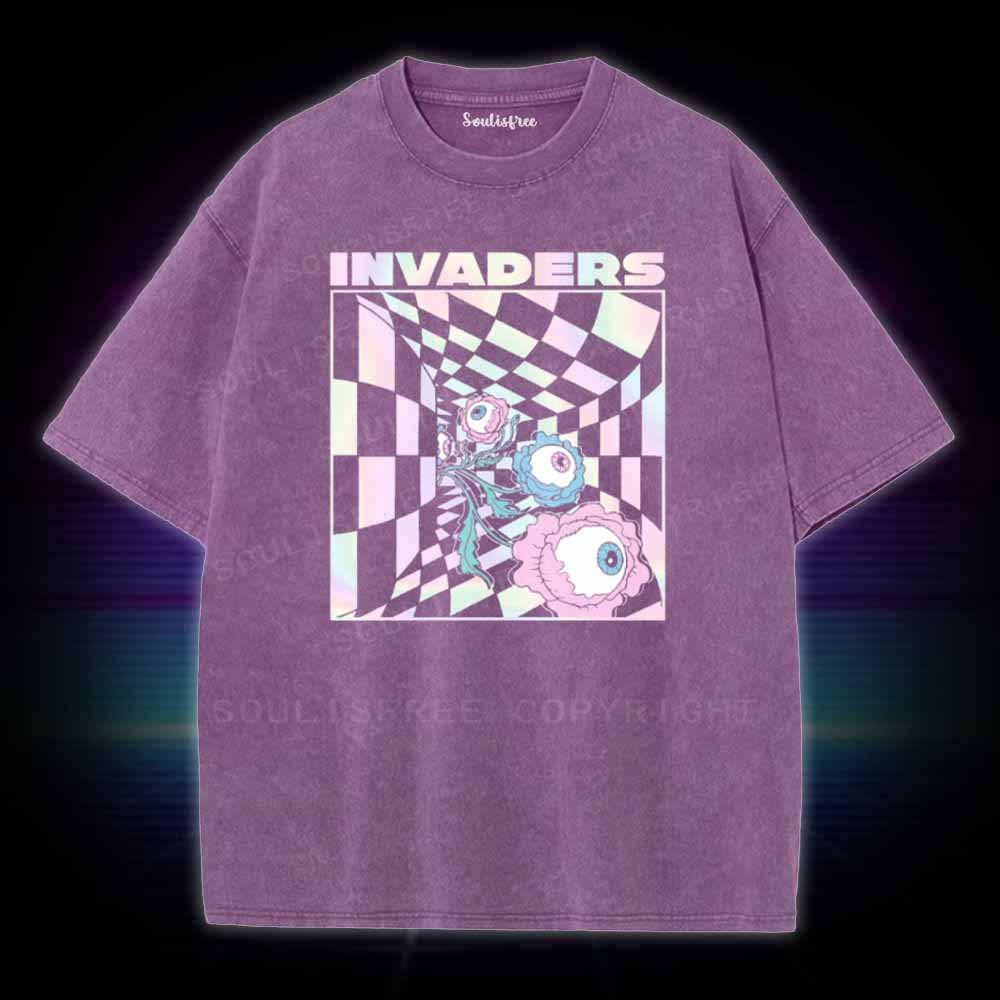 Soulisfree Invaders Vaporwave Washed Tee