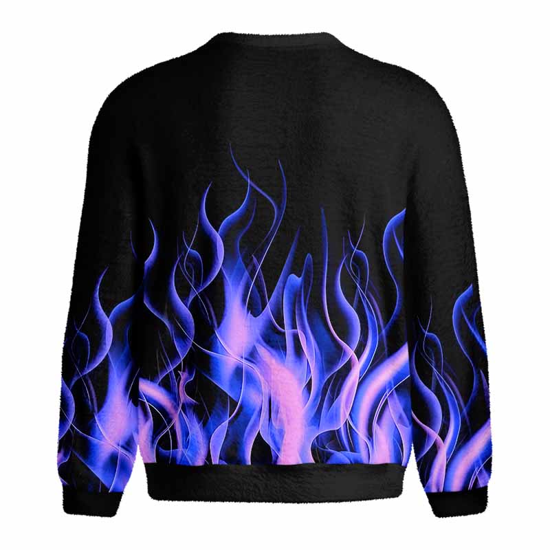 Soulisfree Violet Blaze  – Luminous Fire  Fuzzy Crewneck Sweater