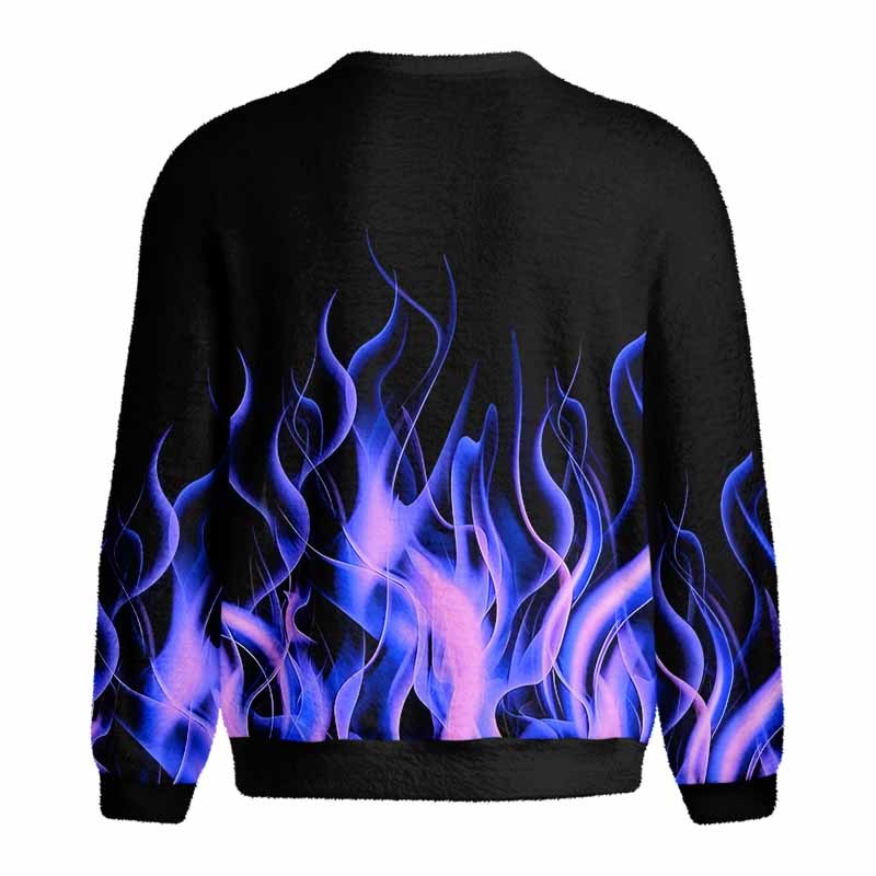 Soulisfree Violet Blaze  – Luminous Fire  Fuzzy Crewneck Sweater