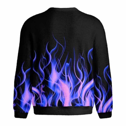Soulisfree Violet Blaze  – Luminous Fire  Fuzzy Crewneck Sweater