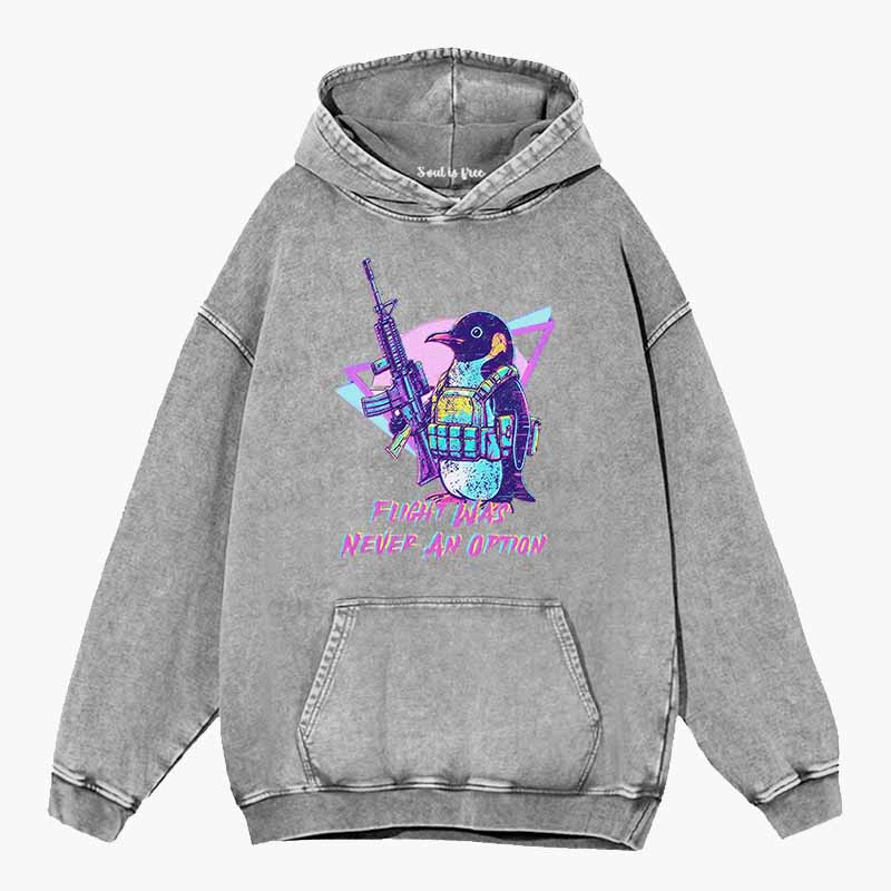 Soulisfree Flight Was Never An Option Washed Hoodie