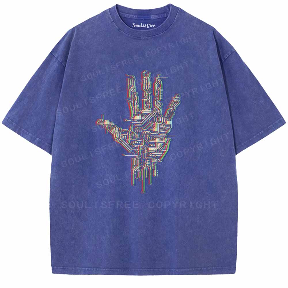 Soulisfree Digital Touch, Human Grasp Washed Tee