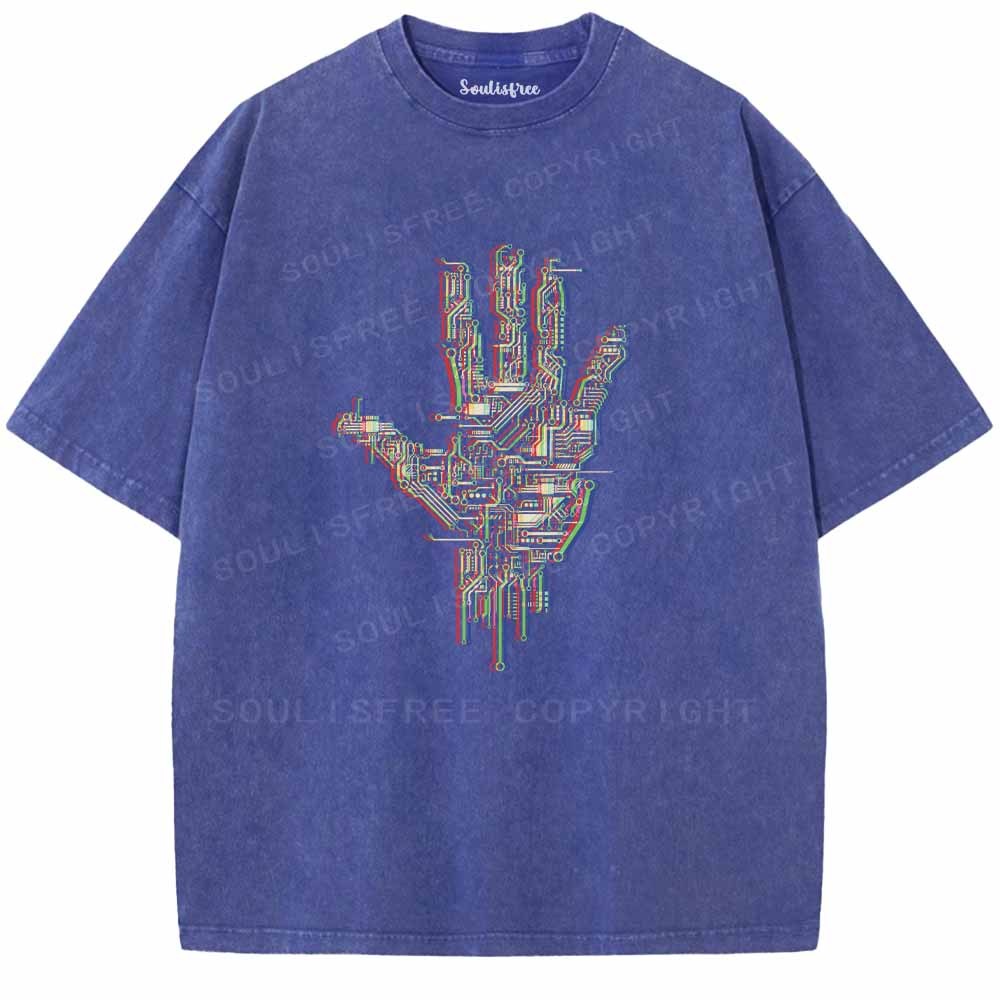 Soulisfree Digital Touch, Human Grasp Washed Tee