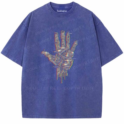Soulisfree Digital Touch, Human Grasp Washed Tee