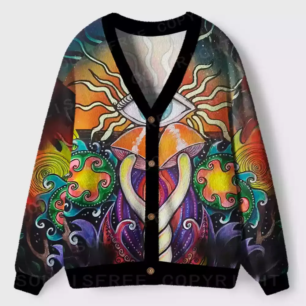 Energy Flow and Eye Vision Ugly Cardigan Sweaters 