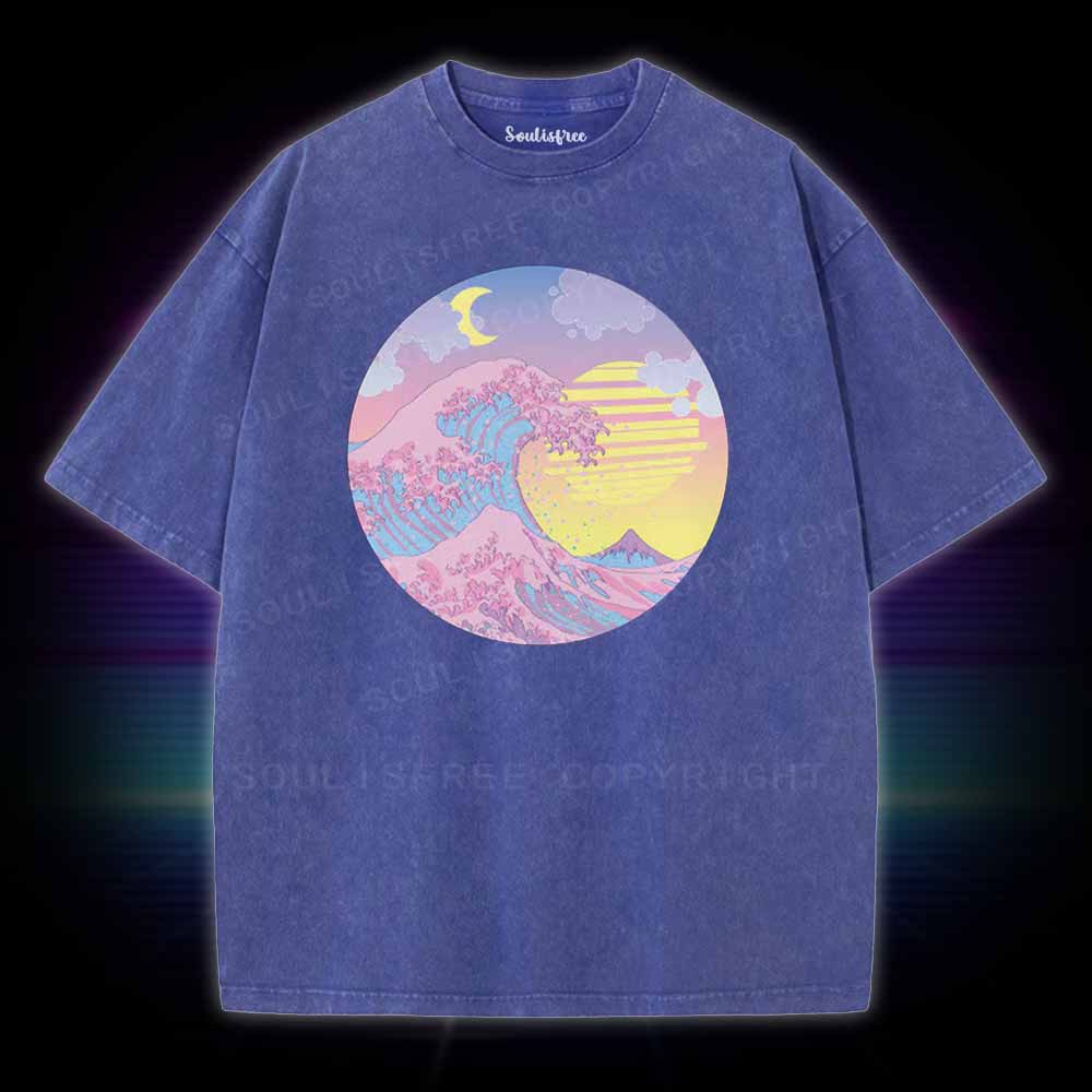 Soulisfree  The Great Wave Washed Tee