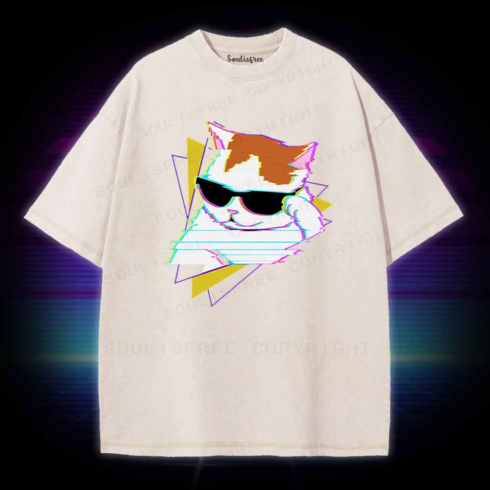 Soulisfree Funny cat meme Washed Tee