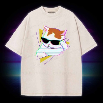 Soulisfree Funny cat meme Washed Tee