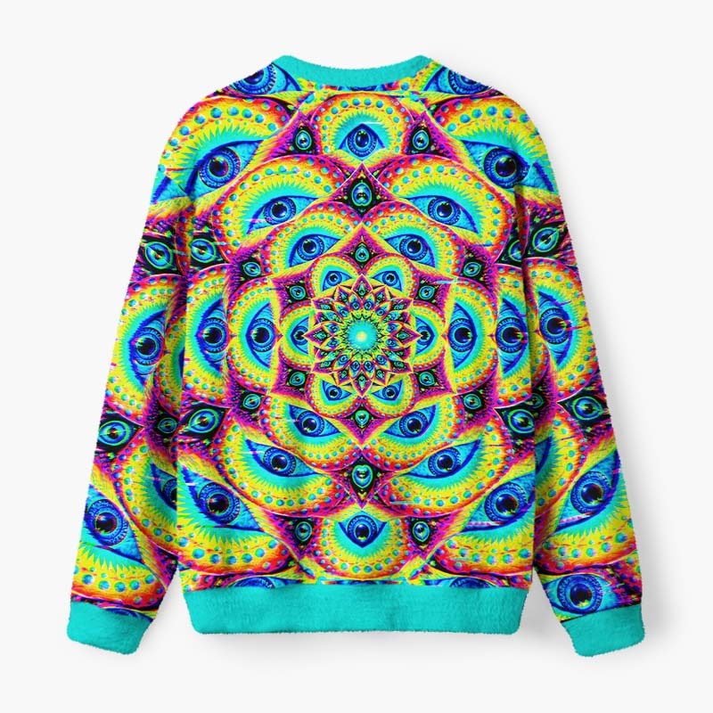 Soulisfree Sacred Psychedelic Sight Fuzzy Crewneck Sweater
