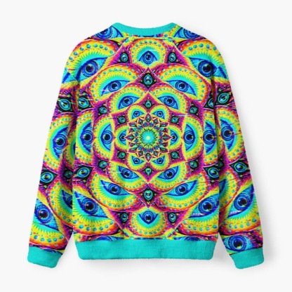 Soulisfree Sacred Psychedelic Sight Fuzzy Crewneck Sweater