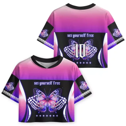 Soulisfree Set Yourself Free Cropped Mesh Jersey