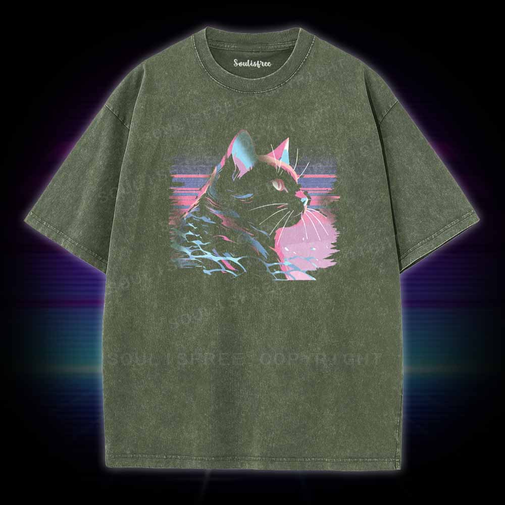 Soulisfree Electrifying Cat Energy Washed Tee